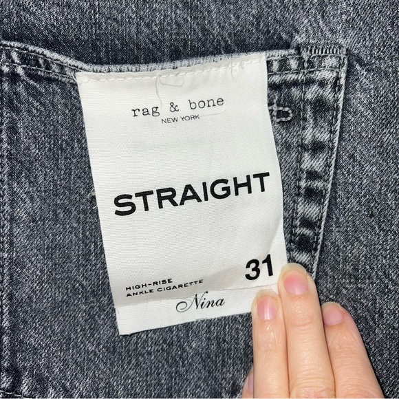 &New rag & bone jeans Colby Nina high-rise ankle cigarette grey only back tag on - Picture 7 of 15